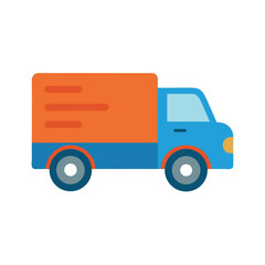 Delivery Truck Icon with Orange Cargo Container Design