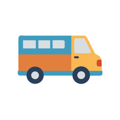 Cartoon bus illustration with simple design elements