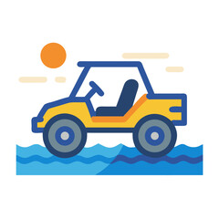 Off-road buggy ride adventure on the ocean waves