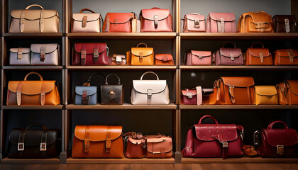 Stylish and Classic Handbags Closet with Unique Design background 01