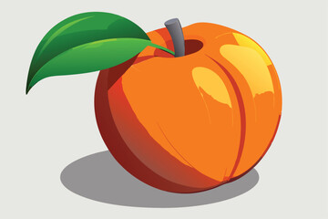 peach healthy fruit vector on white