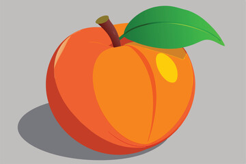 peach healthy fruit vector on white
