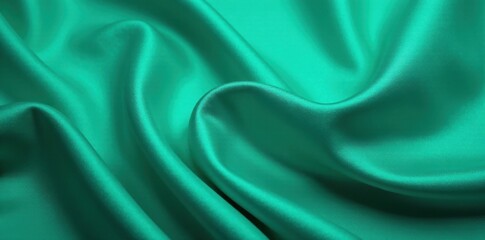 Obraz premium Teal green silk fabric texture, subtle satin sheen , sheen, cotton