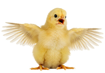 Cute Baby Chick with Wings Spread transparent background © mahboob