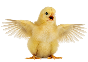 Cute Baby Chick with Wings Spread transparent background