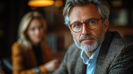 Mature couple conversation