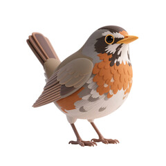 Fototapeta premium Bird – Colorful Stylized Wildlife Illustration, Artistic Nature Design, Isolated On White Transparent Background PNG Object Cut Out Social Media Advertisement Banner Label Poster Download