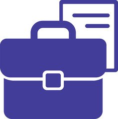 Fototapeta premium Flat vector illustration of a briefcase containing a document, symbolizing business, office work, career, or professional services.