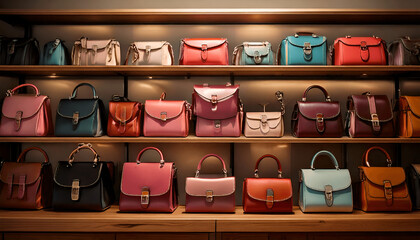 Stylish and Classic Handbags Closet with Unique Design background 04