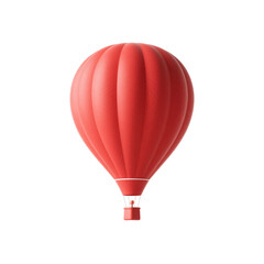 Obraz premium Hot Air Balloon – Red Floating Travel Adventure, Aerial Transportation, Isolated On White Transparent Background PNG Object Cut Out Social Media Advertisement Banner Label Poster Download