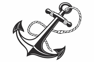 a classic ship anchor  silhouette