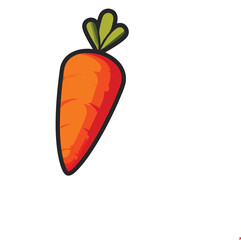 Vibrant Cartoon Carrot Illustration on White Background