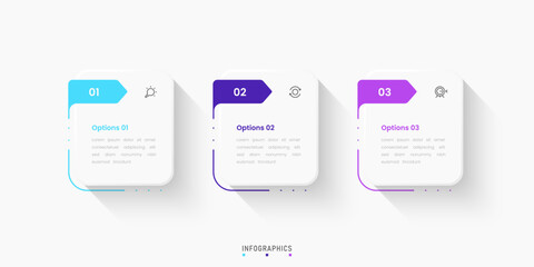 Vector Infographic label design template with icons and 3 options or steps. Can be used for process diagram, presentations, workflow layout, banner, flow chart, info graph.