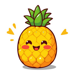A cute lovely pineapple cartoon illustration