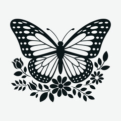 Floral Butterfly  Design Vector Illustration Art