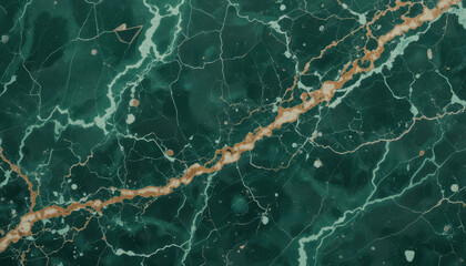 Green marble texture with golden veining for design purposes.