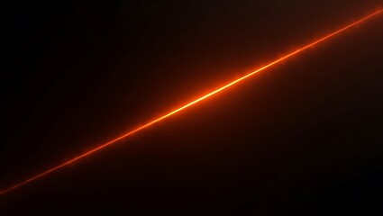 Dynamic Orange Neon Light Streak on Dark Background for Futuristic and Modern Design Concepts
