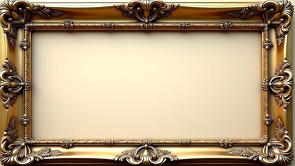 Ornate Gold Frame with Intricate Carvings and Classic Design for Luxury Decor Projects