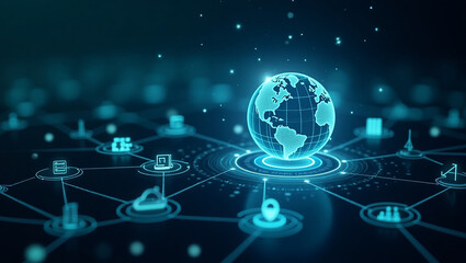 Global Network Connectivity  A Visual Representation of Interconnected Systems and Digital Transformation