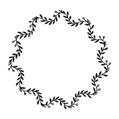 Hand painted wreath made from natural leafy branches. Perfect for wedding stationery, nature themed branding, invitations and seasonal projects.