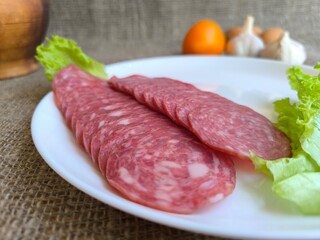 Dried sausage according to old recipes High-quality photo