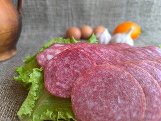 Dried sausage according to old recipes High-quality photo
