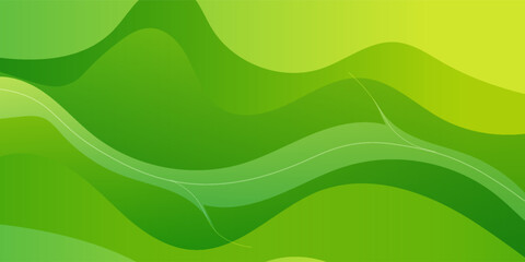 Abstract green and yellow color background. Dynamic shapes composition. Eps10 vector