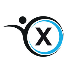 Initial Creative Logo combine with letter X vector template