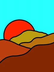 vector illustration of an abstract landscape