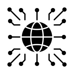 Internet Glyph Icon Vector Illustration