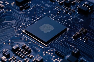 Advanced Microchip with Fingerprint Icon