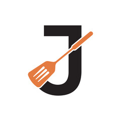 Cooking Logo combine with letter J vector template