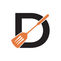 Cooking Logo combine with letter D vector template
