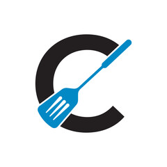 Cooking Logo combine with letter C vector template