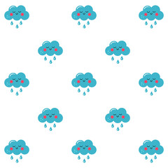 Cute baby pattern for children's clothes, room or textiles with a funny cloud