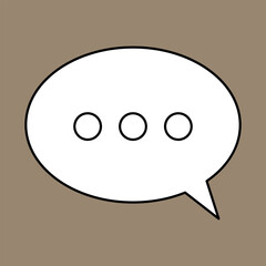 Set of blank white speech bubble in flat design, chatting box, message box icon. Balloon doodle style of thinking sign symbol. Speech bubble isolated on background. Communication, Discussion and Text