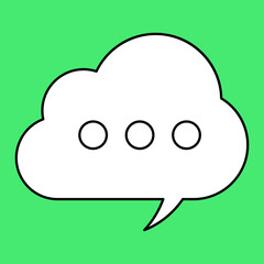 Set of blank white speech bubble in flat design, chatting box, message box icon. Balloon doodle style of thinking sign symbol. Speech bubble isolated on background. Communication, Discussion and Text