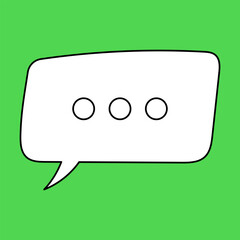 Set of blank white speech bubble in flat design, chatting box, message box icon. Balloon doodle style of thinking sign symbol. Speech bubble isolated on background. Communication, Discussion and Text