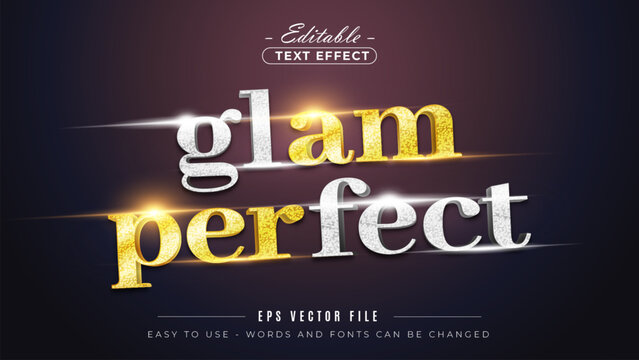 Glam perfect vector editable text effect template.