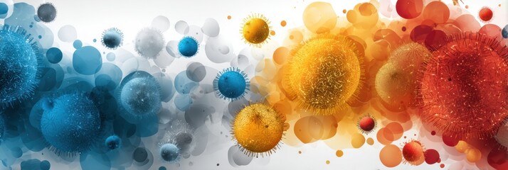 Visual Representation of a Healthy Immune System Featuring Abstract Shields and Vibrant Colors Illustrating Defense Against Pathogens