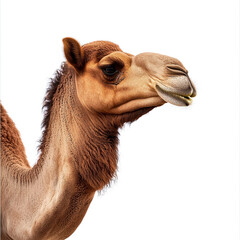 Obraz premium Majestic camel with hump, isolated on white background
