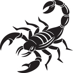 Powerful Black and White Tattoo Style Scorpion Illustration
