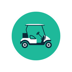 Golf Cart Vector Icon On Green Circle Background Perfect For Sport And Recreation Themed Design Projects