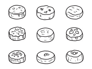 Fresh Camembert Cheese on Wooden Cutting Board with Grapes