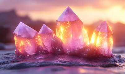 Dreamy castle sunset soft focus background image