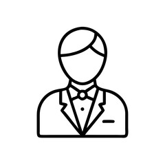 Obraz premium Funeral director in black suit icon, professional symbol of mourning