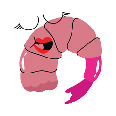 Shrimp vector Sticker. Eps 10 file