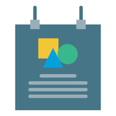 Abstract Geometric Shapes on a Document,graphic design flat_Poster