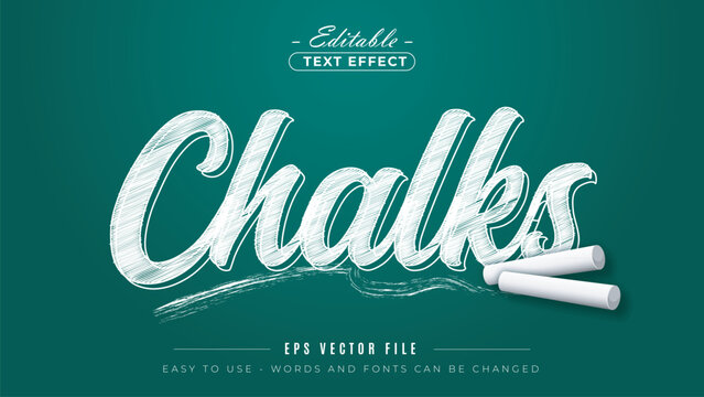 White chalks editable text effect.