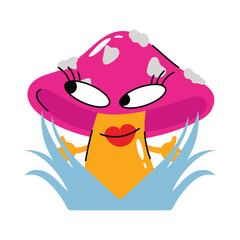 Mushroom vector Sticker. Eps 10 file